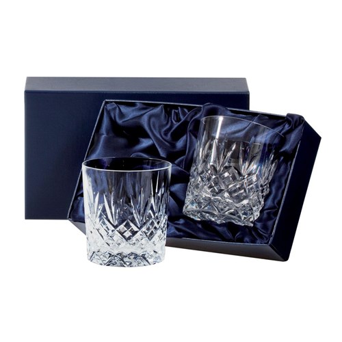 Royal Scot Crystal - Edinburgh - 2 Crystal Large Tumblers (Presentation Boxed) - Celebrate in Style
